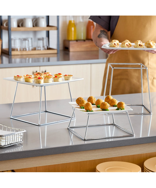 Bộ chân đế trưng bày thép không gỉ vuông Acopa 3 món