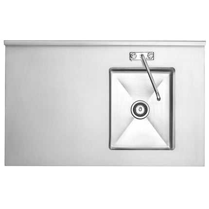 Bàn thao tác thép không gỉ có bồn rửa và vòi Regency 76 x 122 cm, bồn bên phải
