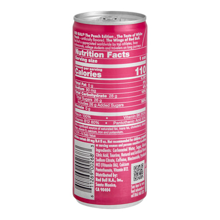 Nước tăng lực Red Bull vị đào trắng lon 248 ml - Thùng 24 lon