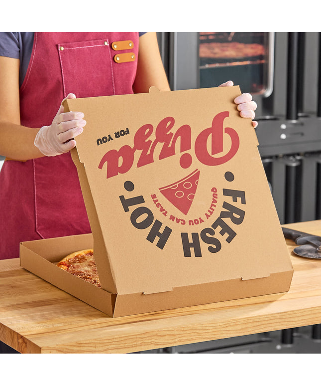 Hộp pizza carton sóng E kraft tùy chỉnh Choice 41 x 41 x 5,1 cm - Bó 50 cái