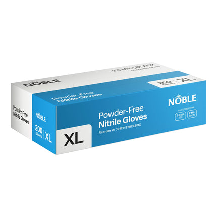Găng tay nitrile không bột đa dụng màu đen Noble 2,5 Mil - Cỡ XL - Thùng 2.000 cái