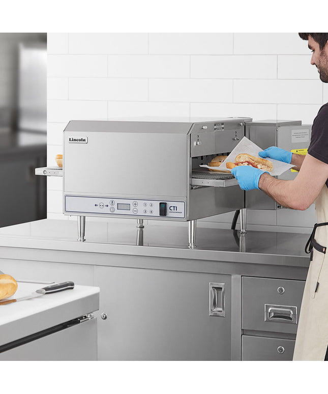 Lò nướng băng chuyền chạy điện Lincoln V2500-4/1353 79 cm không khói kỹ thuật số nút bấm - 208-240V, 6 kW