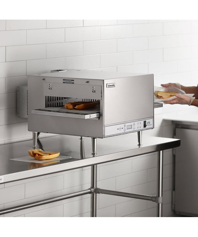 Lò băng chuyền Lincoln V2500-4/1346 127 cm Ventless Quiet kỹ thuật số để bàn Impinger điện Conveyor Oven với Push-nút Co