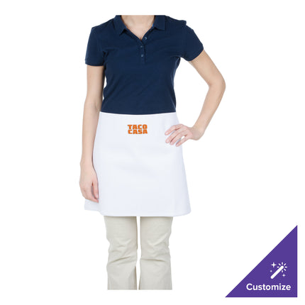 Tạp dề nửa thân vải poly-cotton có thể tùy chỉnh Chef Revival trắng