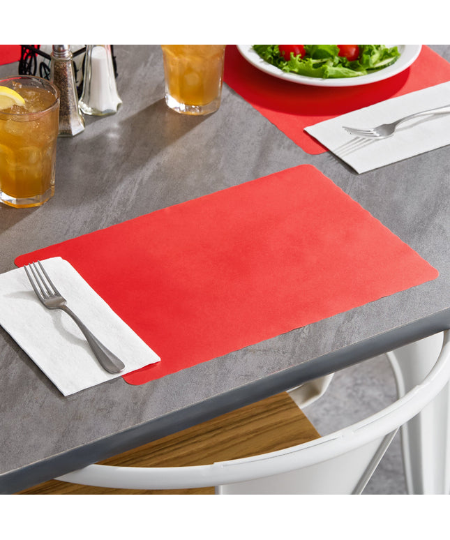 Tấm lót bàn ăn giấy màu đỏ mép sò Choice 25 x 36 cm - Thùng 1.000 cái