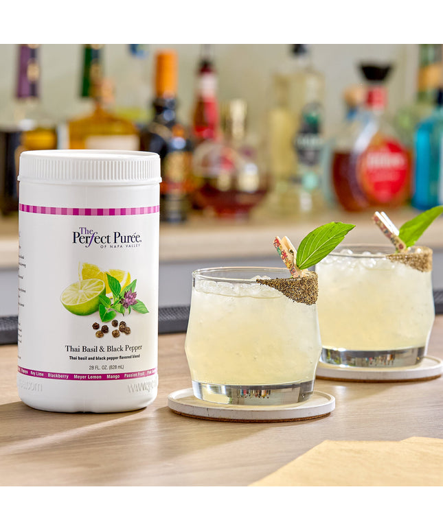 Nước cốt cô đặc húng quế Thái và tiêu đen Perfect Puree 828 ml - Thùng 6 hộp