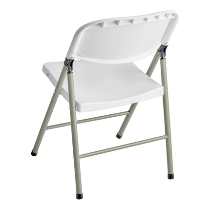 Ghế gấp nhựa đúc phun Lancaster Table & Seating trắng khung xám chân xám xanh