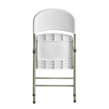 Ghế gấp nhựa đúc phun Lancaster Table & Seating trắng khung xám chân xám xanh