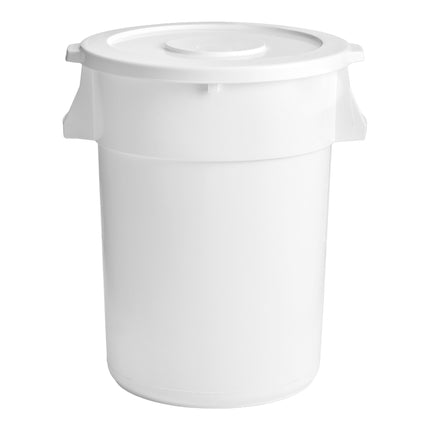 Thùng đựng nguyên liệu tròn Baker's Lane 167 lít / 700 cup màu trắng kèm nắp bấm