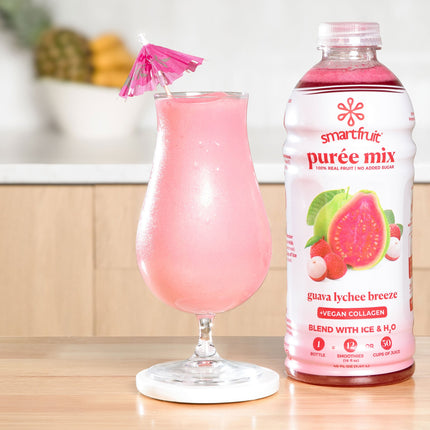 Hỗn hợp pha chế đồ uống Smartfruit Guava Lychee Breeze 100% xay nhuyễn trái cây 1,4 lít - Thùng 6 cái