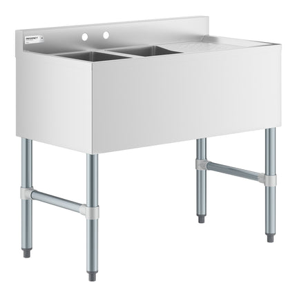 Bồn rửa quầy bar 2 ngăn Regency 91 x 48 cm, mặt ráo bên phải