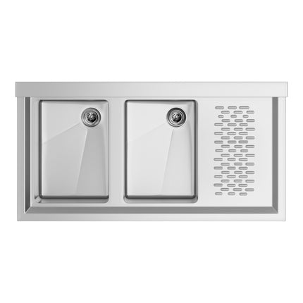Bồn rửa quầy bar 2 ngăn Regency 91 x 48 cm, mặt ráo bên phải