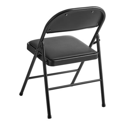Ghế gấp bọc simili đen Lancaster Table & Seating với mặt ngồi đệm