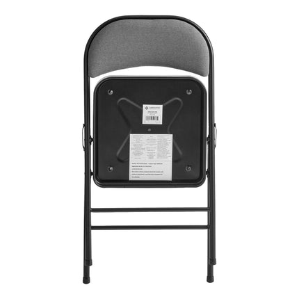 Ghế gấp bọc vải xám đậm nệm ngồi Lancaster Table & Seating