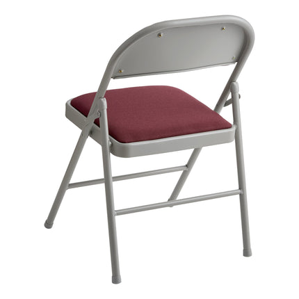 Ghế gấp bọc vải có đệm ngồi Lancaster Table & Seating - Màu đỏ booc-đô