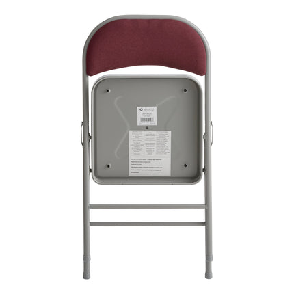 Ghế gấp bọc vải có đệm ngồi Lancaster Table & Seating - Màu đỏ booc-đô