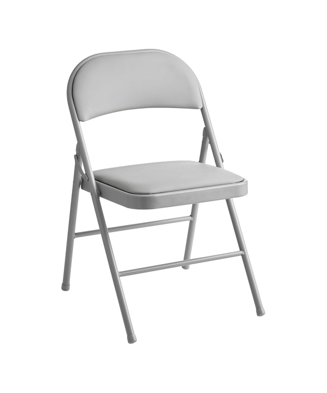 Ghế gấp bọc simili xám Lancaster Table & Seating với mặt ngồi đệm