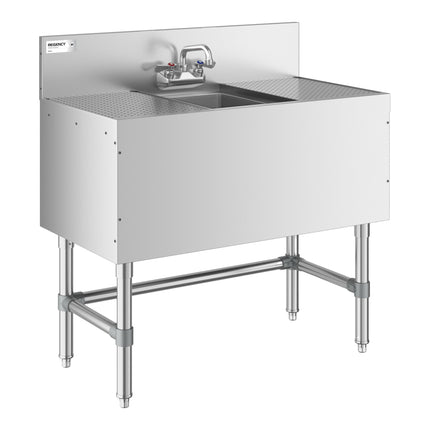 Bồn rửa quầy bar một chậu Regency Spec Line hai mặt ráo 30 cm có vòi 48 x 91 cm