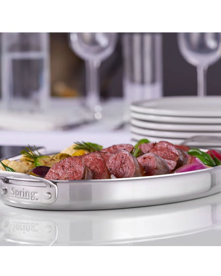 Chảo Xào Spring USA 8188-60/38 Inox 38.1 cm Dùng Bếp Từ