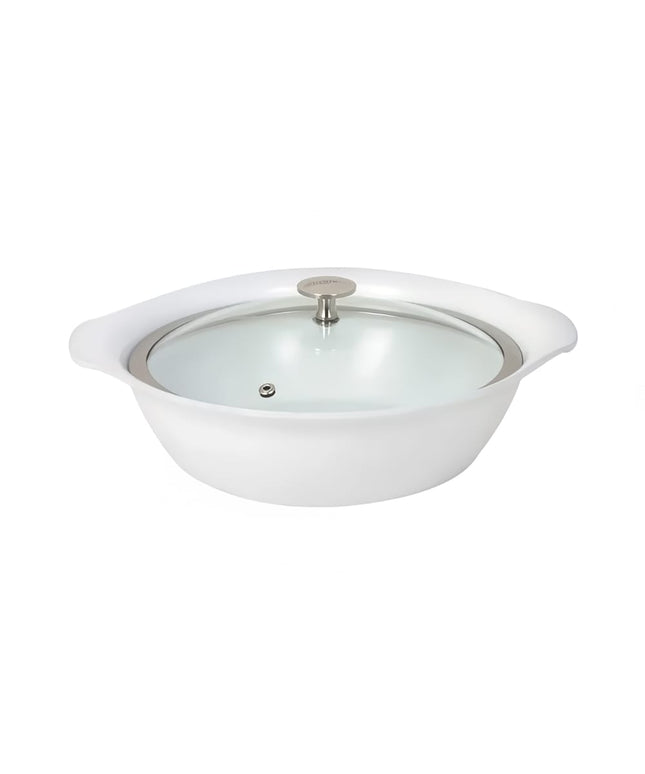 Nồi Hầm Spring USA 8258-2/27 2.8 lít Có Nắp Dùng Cho Bếp Từ Nhôm/Gốm Trắng