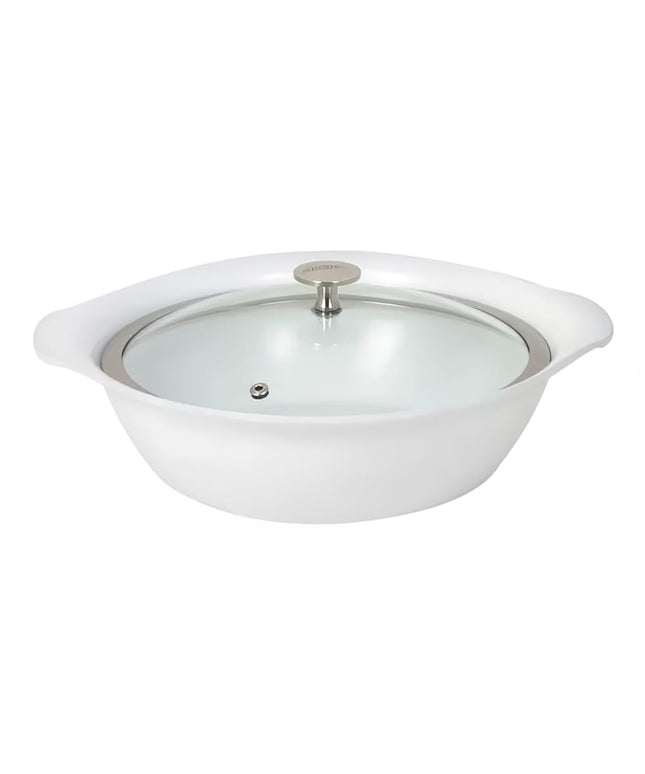 Nồi Hầm Spring USA 8258-2/30 3.5l Có Nắp - Dùng Bếp Từ, Nhôm/Gốm, Trắng