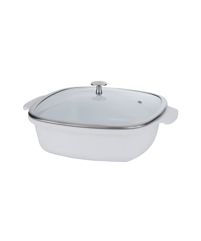 Nồi Hầm Spring USA 8268-2/28 3.8l Có Nắp - Dùng Bếp Từ, Nhôm/Gốm, Trắng