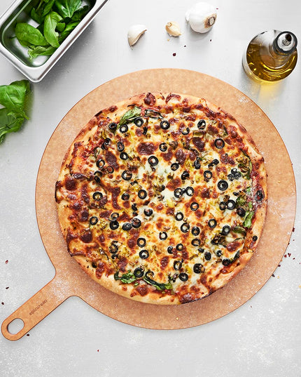 Thớt Pizza Epicurean 429-171201 43.2 cm Lưỡi Tròn 30.5 cm Composite Giấy Màu Tự Nhiên