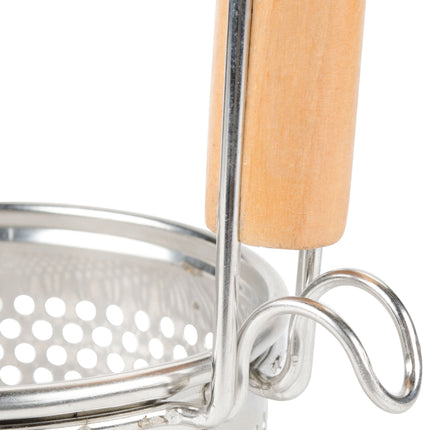 Rổ lọc / chần inox Thunder Group 13 x 13 cm cán gỗ