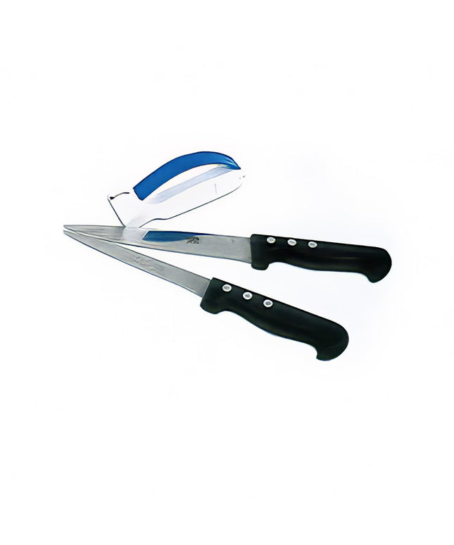 Louis Tellier Manual Knife Sharpener w/ Handle - White & Blue (AFFUM)