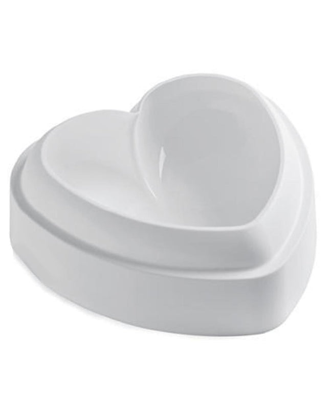 Khuôn Bánh Hình Trái Tim Silikomart AMORE 605 ml Cao 4.8 cm Silicone Trắng
