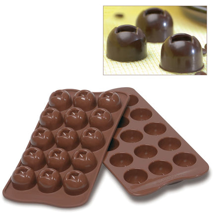Khuôn Chocolate Imperial Silikomart SCG03N 15 Ngăn Màu Nâu