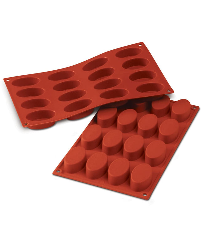 Khuôn Bầu Dục Silikomart 16 Ngăn Silicone Đỏ (SF017)