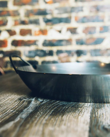 Chảo Paella Matfer Bourgeat 062051 35.9 cm Thép Đen Thành Cong