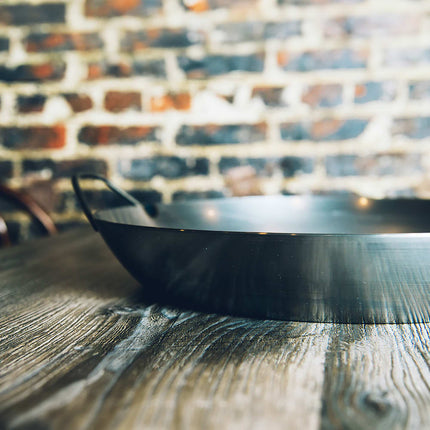 Chảo Paella Matfer Bourgeat 062051 35.9 cm Thép Đen Thành Cong