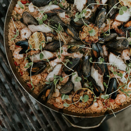 Chảo Paella Thép Đen Matfer Bourgeat 062053 45.1 cm Thành Cong