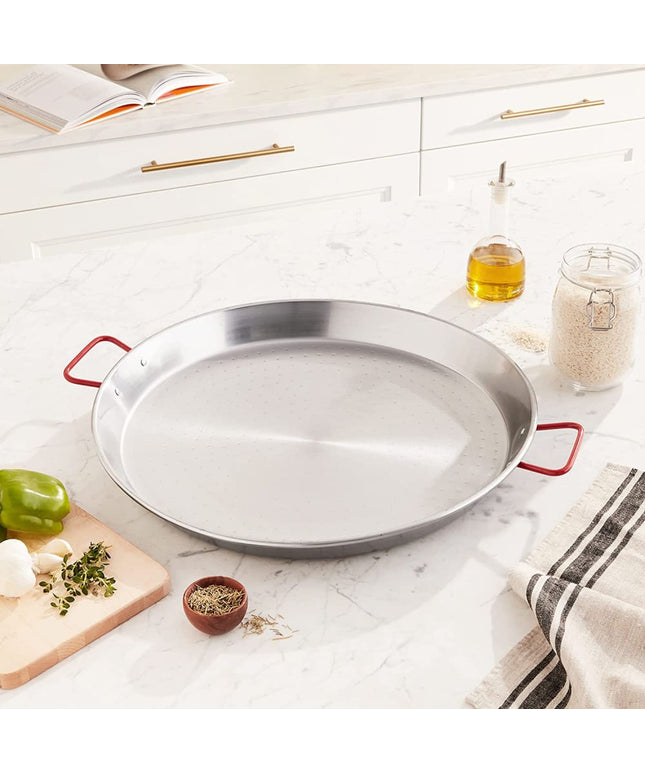 Chảo Paella Thép Bóng Matfer Bourgeat 071038 35.9 cm Đáy Cứng