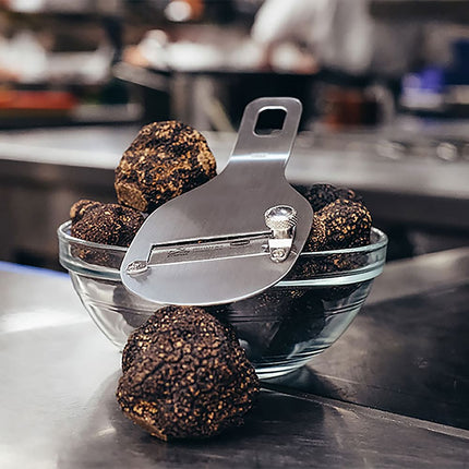 Matfer Bourgeat 072595 Dụng Cụ Thái Nấm Truffle 18.4 cm Bánh Xe Điều Chỉnh Độ Dày Thép Không Gỉ