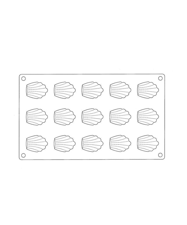 Khuôn Madeleine Mini Matfer Bourgeat 257912 Gastroflex® 15 Ngăn Silicone