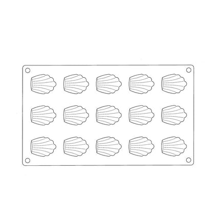 Khuôn Madeleine Mini Matfer Bourgeat 257912 Gastroflex® 15 Ngăn Silicone