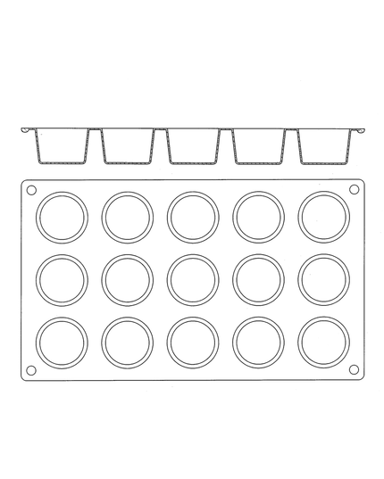 Khuôn Muffin Mini Matfer Bourgeat 257914 15 Ngăn Silicone
