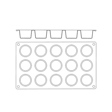 Khuôn Muffin Mini Matfer Bourgeat 257914 15 Ngăn Silicone