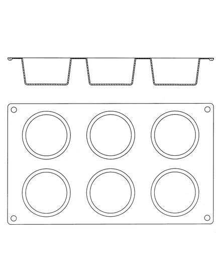Khuôn Muffin Matfer Bourgeat 257915 6 Ngăn Silicone