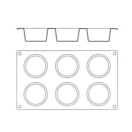 Khuôn Muffin Matfer Bourgeat 257915 6 Ngăn Silicone