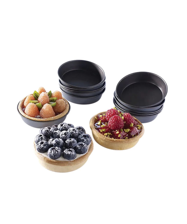 Khuôn Bánh/Quiche Tròn Matfer Bourgeat 331738 Exopan 9.5 cm Cao 1.75 cm Chống Dính Thép