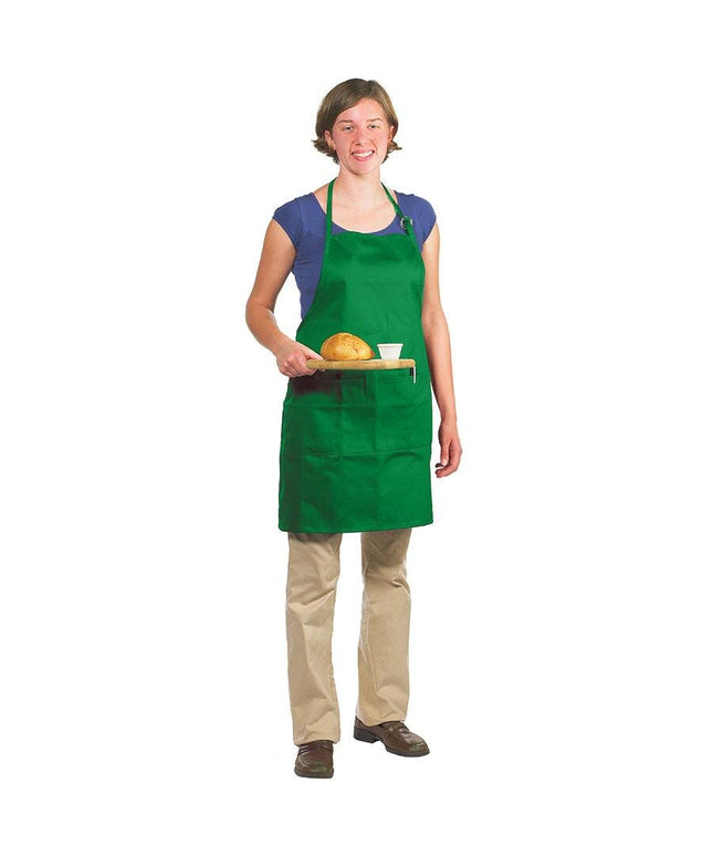 Tạp dề yếm dài vải poly-cotton có thể tùy chỉnh Chef Revival xanh lá, 1 túi