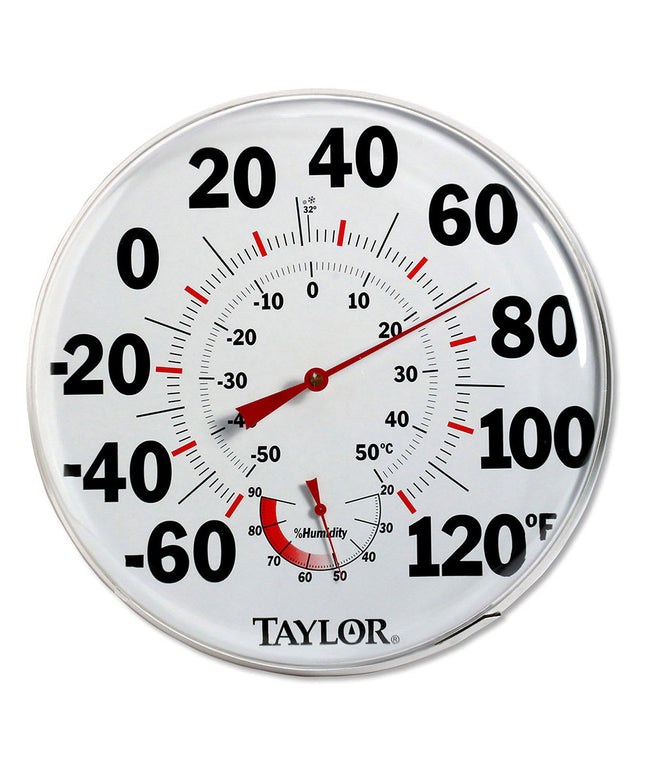 Nhiệt Kế Treo Tường Taylor 497J Thang Đo Độ Ẩm Tương Đối, -60 Đến 120 Độ F