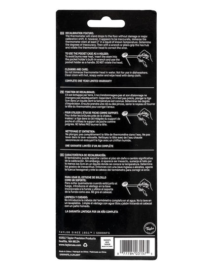 Nhiệt Kế Bỏ Túi Đồng Hồ Taylor 5989NFS Có Cờ Lê Hiệu Chuẩn Tích Hợp