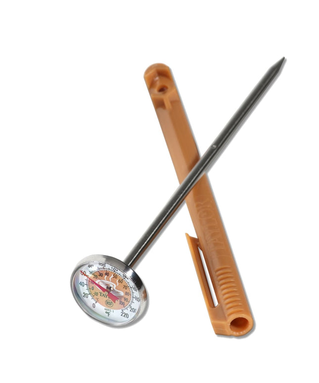 Nhiệt Kế An Toàn Thực Phẩm Taylor 6092NBRBC 2.5 cm Thân 12.7 cm - 0 Đến 220°F, Màu Nâu