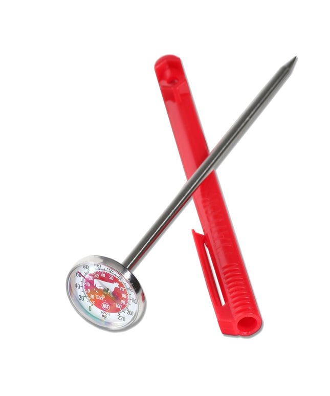 Nhiệt Kế An Toàn Thực Phẩm Taylor 6092NRDBC 2.5 cm Thân 12.7 cm - 0 Đến 220°F, Đỏ