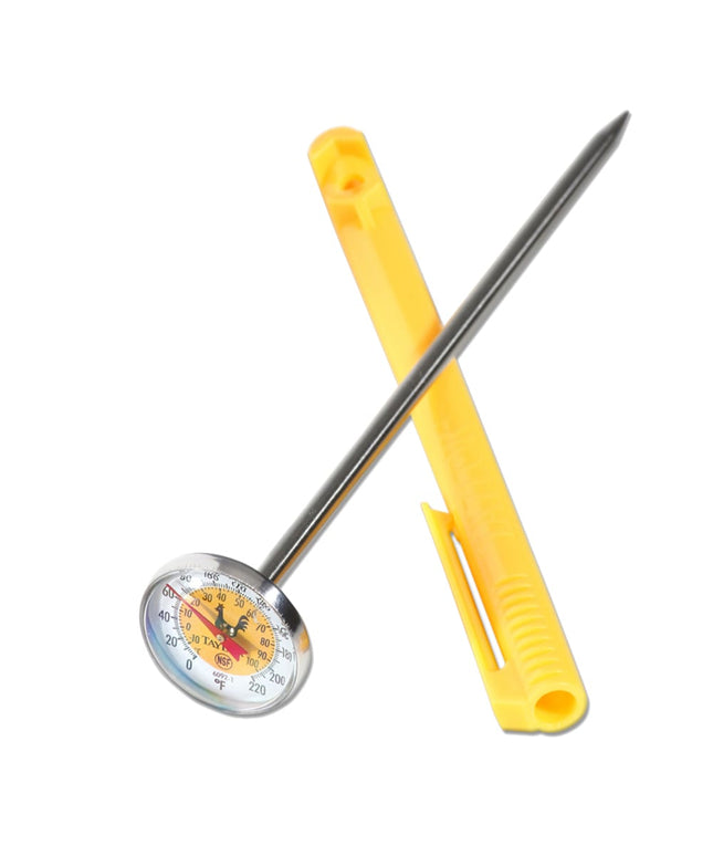 Nhiệt Kế An Toàn Thực Phẩm Taylor 6092NYLBC 2.5 cm Thân 12.7 cm - 0 Đến 220°F, Màu Vàng